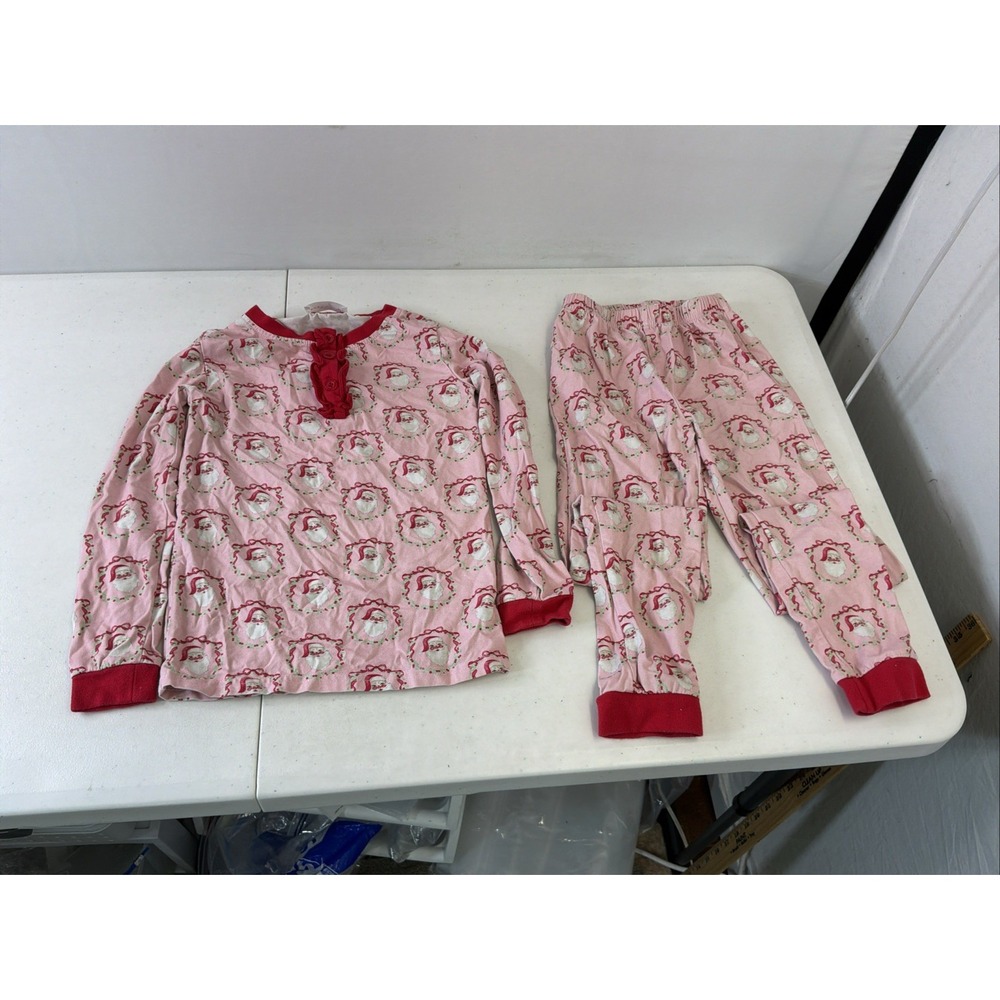 Cecil & Lou  Santa Holiday Christmas Cotton Stretch Pajamas Girl Sz 7 Pink